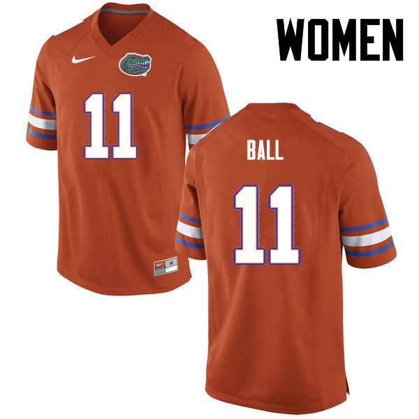 NCAA Florida Gators Neiron Ball Women's #11 Nike Orange Stitched Authentic College Football Jersey WYL5164DF